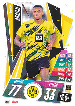 Manuel Akanji Borussia Dortmund 2020/21 Topps Match Attax CL #DOR05